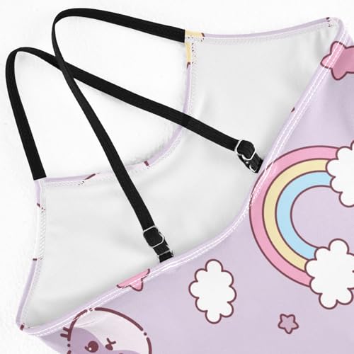 Girls one Piece Swimsuit Summer UPF 50+ Quick Dry Beach Bathing Suit with Straps Swimwear 3-10 Years3