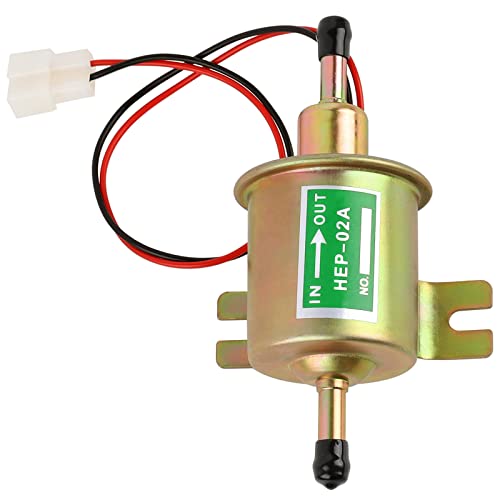 12V Universal Electric Fuel Pump, Low Pressure 2.5-4 Psi Inline Fuel Pump, Gas Diesel Gasoline Transfer Fuel Pump For Carburetor Lawn Mower Boat Carter Hep-02A #TOP1