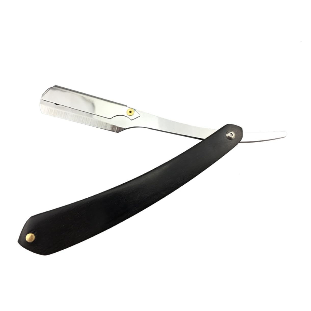 Beatifufu Manual Shaving Razor for Men Black Wooden Handle Single Easy to Use for Beard Sideburns Short Fine Hair Portable Space-saving for Travel or Home Use