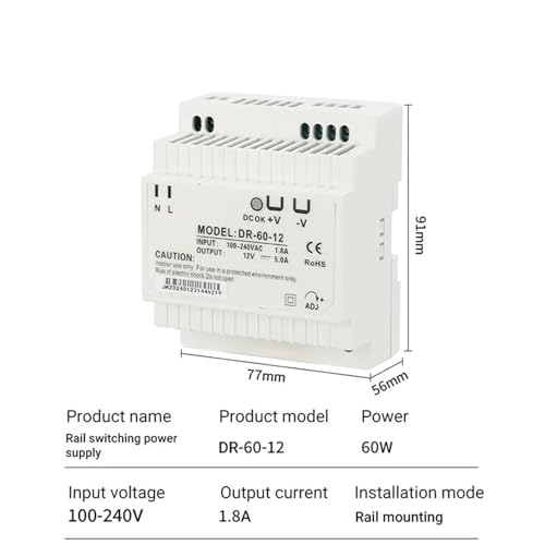 Alimentation à découpage rail de haute précision 60W 5A