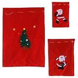 TEHAUX Sacchetti Natale Non Tessuto Rosso Coulisse, Extra Large, Design Natalizio Super Carino, per Festival e Dolci Stili multipli