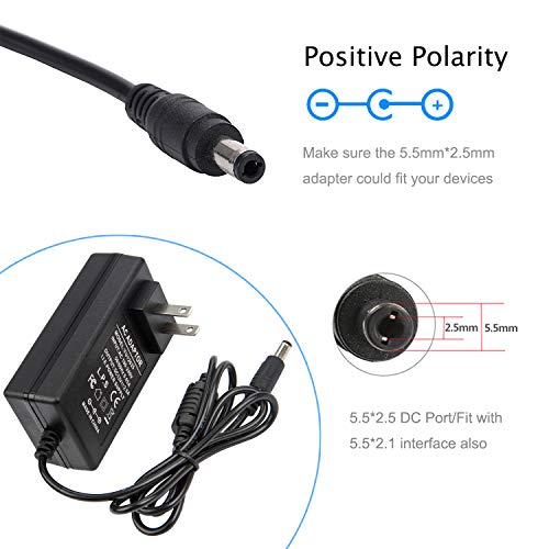 image for 12V 2.5A Power Adapter - COOLM AC 100-240V to DC 12V 2500mA Power Supp
