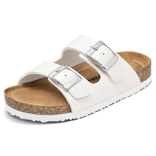 Image of K KomForme Kids Sandals Boys Girls Slide Cork Footbed Slipper with Adjustable Straps for Little Kid /Big Kid