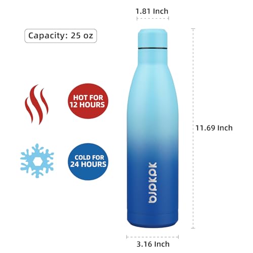 Image of BJPKPK 25 oz Insulated Stainless Steel Water Bottle, Metal Sports Flask
