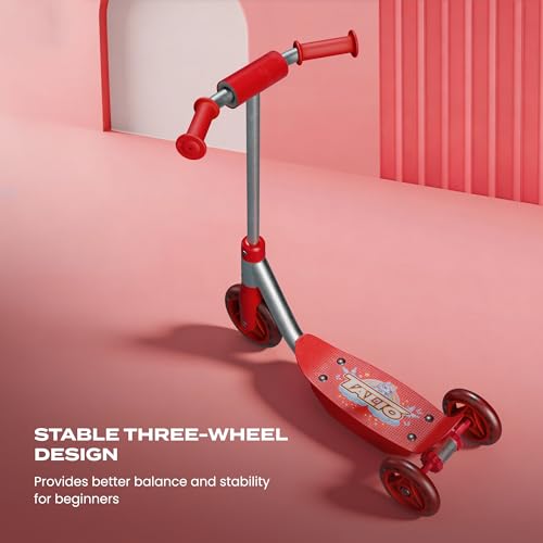 Image of TALIO Kids Kick Scooter for 2-5 Years Boys Girls, 3 Wheels with 4-Adjustable Heights, BIS Certified, Red | Capacity 30kg (GK-105 /03)