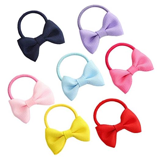 FRCOLOR 14Pcs Arcos del pelo Corbatas Niñas elásticos del bebé niños cintas de lazo del pelo cuerdas tela del niño mezclado colorido titular del pelo