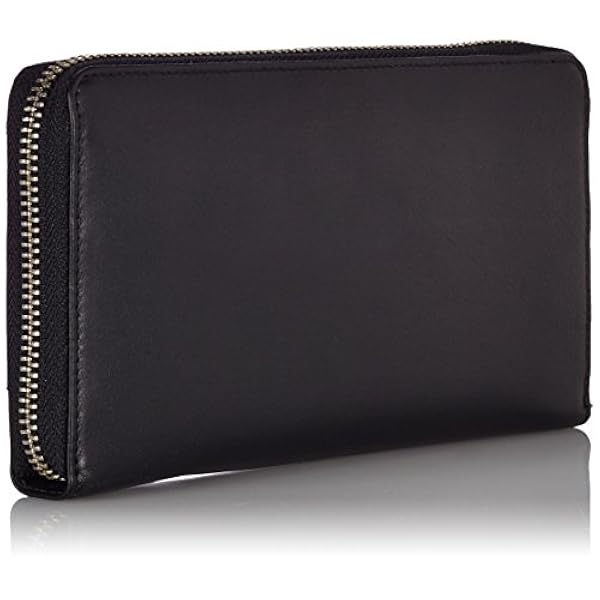 Bugatti Atlanta portemonnee dames groot 8CC - vrouwen portemonnee met ritssluiting lang - damesportemonnee lange portemonnee in liggend formaat, zwart