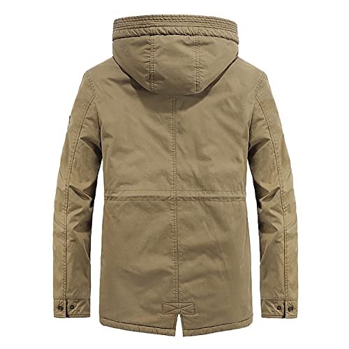 Jackets For Men, Denim Jackets For Men Short Jacket Men Men's Winter Hooded Windproof Solid Long Sleeve Soft Coat Shell Jacket Skeleton Jacket Men Blazer Jacket Men (Khaki-5, Xx-Large) #TOP4