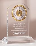 DEEWISH Retirement Clock - Quartz Desk Plaque Gifts for Women, Men, Boss, Teacher, Congratulations & Going Away
