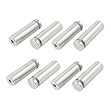 uxcell 8 Pcs 19mm x 60mm Stainless Steel Screw Nail Glass Standoff Pin Clamp