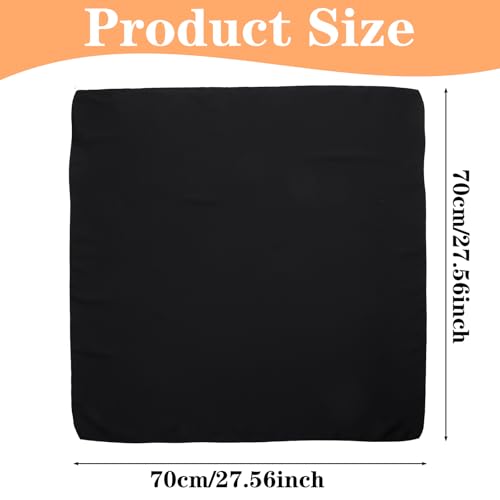 Black Head Scarf for Women - 27.5x27.5inch Square Solid Silk Headband Satin Hair Black Silk Scarf Satin Bandana2