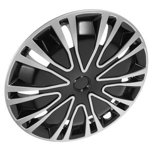 Enjoliveur de roue 15 pouces argent et noir pour protection de moyeu de voiture