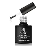 Beetles Matte Gel Top Coat for Gel Nail Polish,7.5ML Chrome Proof Matte Top Coat No Wipe Powder-Resist Matte Finish for Detail Chrome Nail Powder Painting Long Lasting UV Nail Art