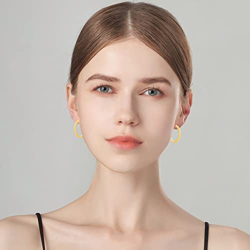 3 Pair Chunky Gold Hoop Earrings For Women,Small Gold Hoop Earrings,14K Gold Hoop Earrings,Gold Huggie Earrings,Gold Plated Hoop Earrings #TOP6