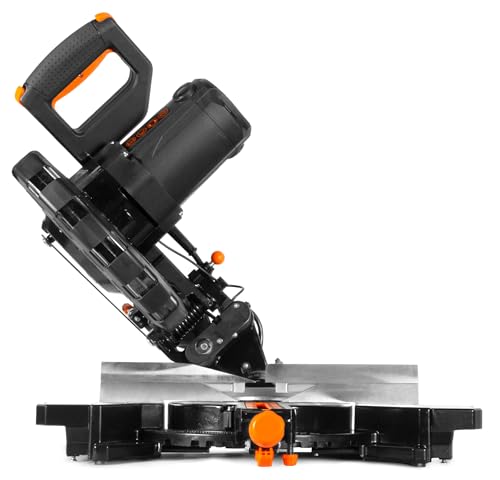 WEN Serra de esquadria deslizante de 15 Amp 25 cm com bisel único com laser (MM1014)
