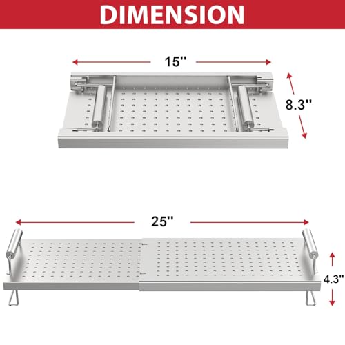 Image of Griddle Warming Rack for Blackstone 17 22 28 36 Inch Griddles, Adjustable Grill Warming Rack for Blackstone Weber Charbroil and Most Tabletop Griddle Accessories