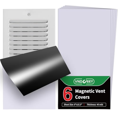 VNDUEEY 6 Pack Magnetic Vent Covers, Strong Vent Covers 8 x 15.5 inch High Strength Magnetic Vent Cover for Floor Wall and Ceiling Registers, Air Vent Covers for Home HVAC and AC Vents