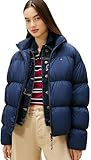 Tommy Jeans Damen Pufferjacke Rouched mit Daunenfüllung, Blau (Dark Night Navy), L