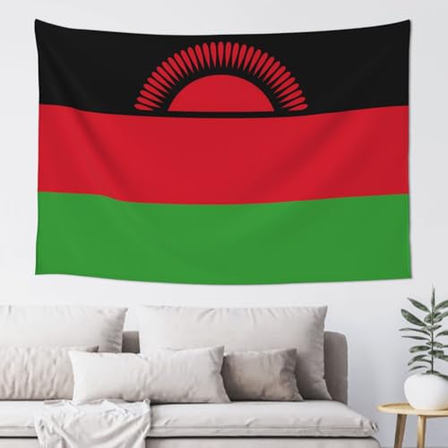 WSSYYBF Wandteppich mit Flagge von Malawi, 152,4 x 101,6 cm, Wandbehang für Heimdekoration