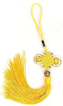 10pcs Chinese Knot Silky Floss Chinese Knots with Gold Satin Silk Handmade Fortune Tassels for New Years Gifts, Spring Festival Home Decor Car Handing Decoration Gold
