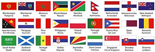 Little Wigwam Flags and Capitals "No Tear Guarantee" Educational Poster (60 x 42cm), Living Room