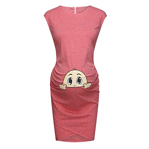 Preisvergleich Produktbild Battnot Damen Umstandskleider Schwangerschafts Kleid mit Kurzarm Freizeit Nachtkleid Lustig Baby Drucken Umstandskleid Sommer Mutterschaft Mode Umstandsmode Shirtkleid Mini Sommerkleid Pregnancy XXL