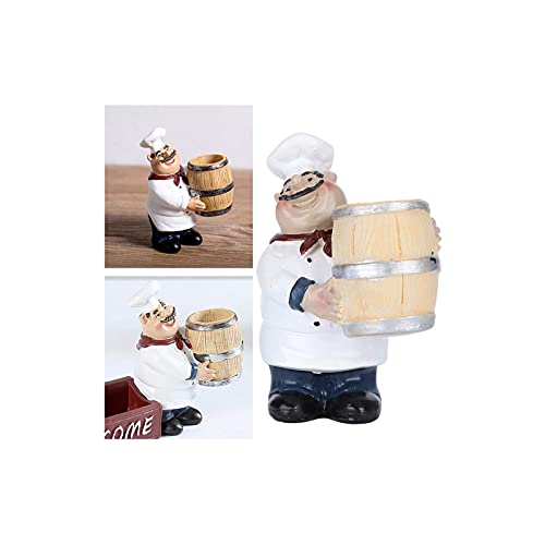 Estatua de chef de resina para decoración de mesa miniatura 6