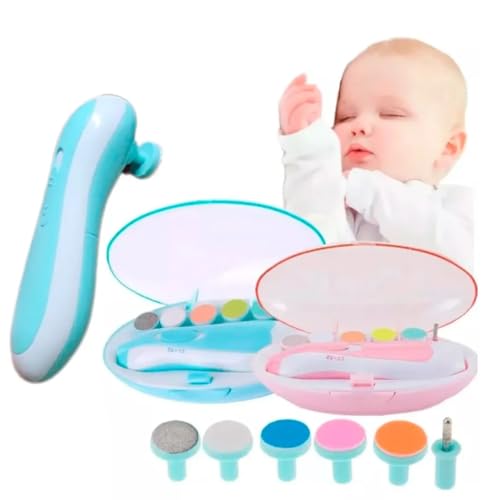 Cortador Aparador de Unhas Elétrica para Bebê com Estojo - 6 Lixas Ajustáveis Silencioso para Baby e