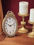 TerkCo Piccolo orologio vintage dorato, stile fiocco, decorazione per la casa (oro)