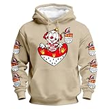 QJDFLL Kapuzenpullover mit Karnevals Grafikprint lässiger Fleece Pullover für Streetwear und Alltagskomfort Gruppen kostüm lustige kostüme Karneval in köln kölner(Khaki,S)
