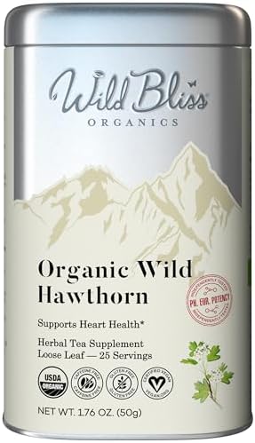 Wild Bliss Organic Hawthorn Loose Leaf and Flower Tea, 1.76 Oz