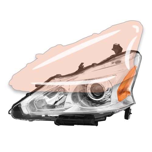 Image of Headlight Assembly for 13-15 Nissan Altima Compatible with 2013 2014 2015 Nissan Altima Only fit 4 Door Driver and Passenger Side Chrome Housing Clear Lens(W /O Bulbs)
