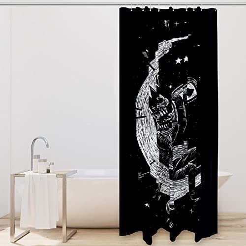 Rideau de douche squelette imperméable 152 x 183 cm lavable avec crochets