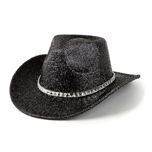 Image of Women Cowboy Hat Western Style Glitter Party Costume Hat