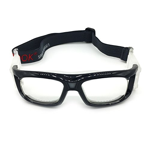 Silfrae Racquetball Goggles Sports Glasses Anti Fog&Scratch Resistant Protective Eyewear With Adjustable Strap for Basketball Football Hockey Volleyball Baseball (Black)