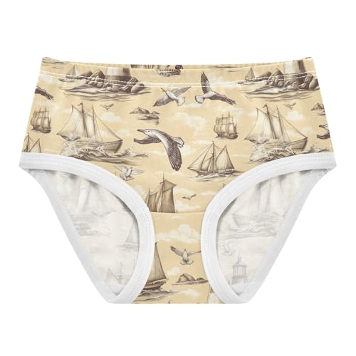 Girls Underwear Soft Cotton Lighthouses Ships Seagulls Kids Panties in Sizes 2/3t, 4t, 5t, 6 and 8