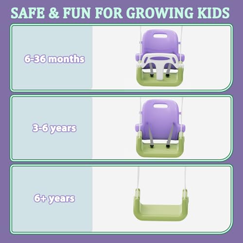 Toddler Swing with Soft Cushion, Foldable Indoor & Outdoor Baby Swing by JWPEHOE - Used condition - Image 3