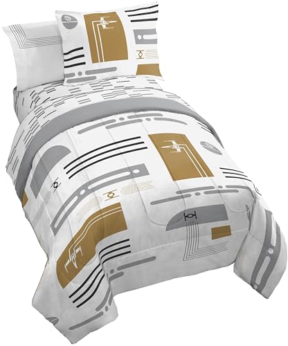 Image of Jay Franco Star Wars Full Comforter Set 7 Piece Soft Modern Bedding, White | Bed in a Bag, Comforter Sheets Shams Pillowcases, Official Product, Soft Microfiber, Machine Washable, Fan Gift