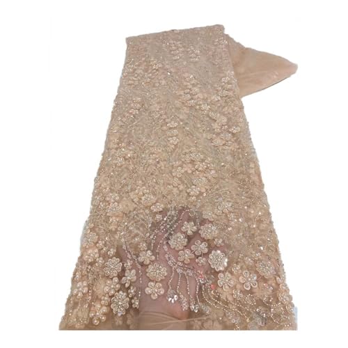Tissu brodé à paillettes de 130cm idéal pour confectionner une robe de mariée DIY