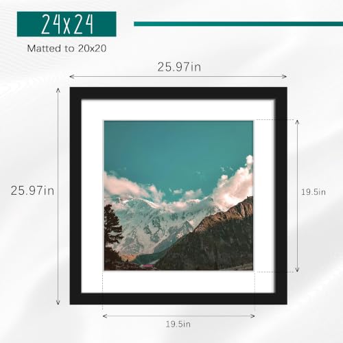 Image of Picrit 24x24 Black Poster Frame, Picture Frame for Wall, 3 Pack