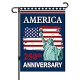 250th Anniversary USA Flag - 4th of July Decorations 12x18 Inch Double Sided Patriotic Garden Flag, 1776-2026 American Flag Independence Day Yard Porch Lawn Outdoor Decor