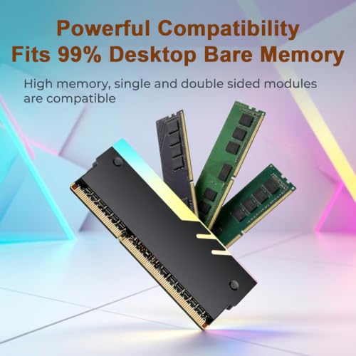 Image of ZORBES Desktop RAM Heatsink ARGB Memory Heat Spreader for DDR4 DDR5 with 5V 3 Pin Sync and Aluminum Alloy Construction for Gaming PC Builds