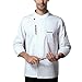 wei Hombres Camisa Completo Manga Otoño Cocinero Uniforme Restaurante Cocina Horneando Profesional Cocinero Saco Uniforme con Bolsillos,Blanco,XXXL