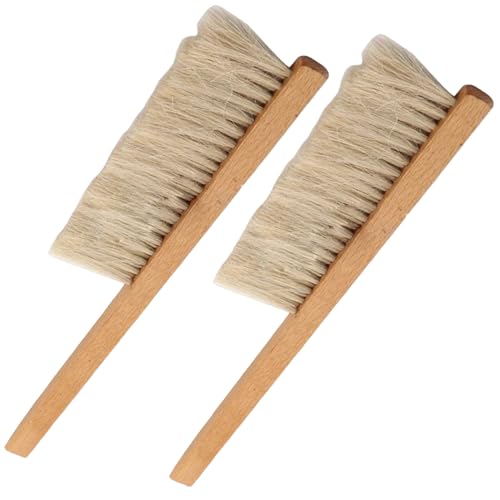 Jeorywoet 2 PCS Bee Keepers Brush Natural Horsehair Bee Brush with Handle Double Row Beekeeping Bristle Beehive Tool Keeping Supplies-All