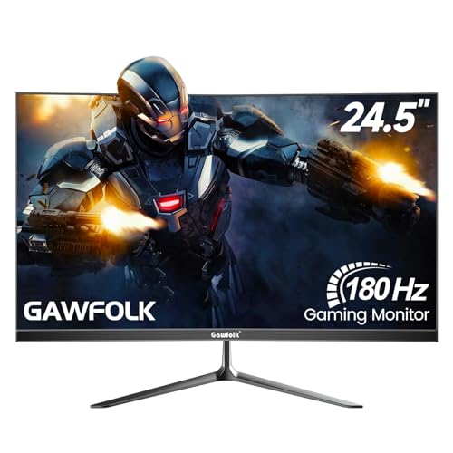Image of Gawfolk 25 Inch Gaming Monitor, 144hz /180hz Computer Monitor FHD 1080P PC Monitors,Frameless Curved Monitors VA,sRGB 100%, DisplayPort, HDMI,Eye Care, Wall Mount Compatible (Black)