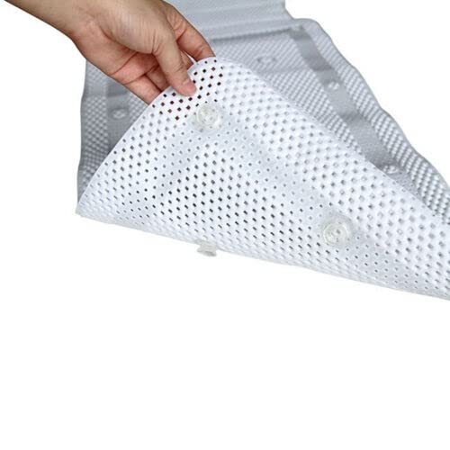 Mata do wanny z całego ciała z poduszkami, biała, antybakteryjna, ekstra długa, antypoślizgowa mata prysznicowa dla dzieci i dorosłych, 36 x 125 cm