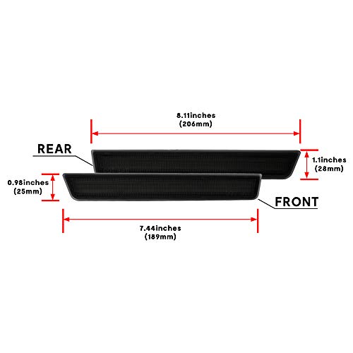 Amber Red LED Side Marker Light for Dodge Challenger 2015-2019 Smoke Lens Led Side Marker Lights Front & Rear Sit Car Led Side Marker Lamp Kit - Thumbnail 3