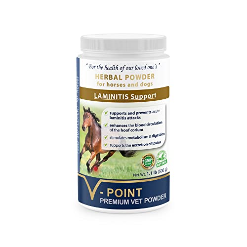 V-POINT - Laminitis Ease - hoof Supplements for Horses - Horse hoof Care Product Based on Natural Herbal Powder - Ideal for Hooves Health and Conditioning (1.0 lb)