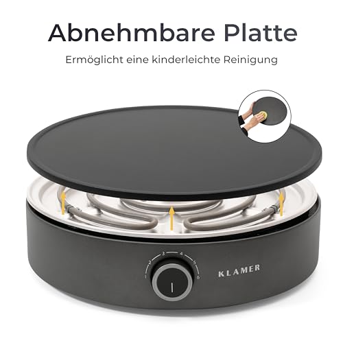 Crepes Maker, Große Backfläche mit 33cm Ø, antihaftbeschichtete Platte, inkl. Teigverteiler und Wender aus Holz, Crepes Eisen für Crepes, Pancakes & Tortilla, 1500W – Bild 5