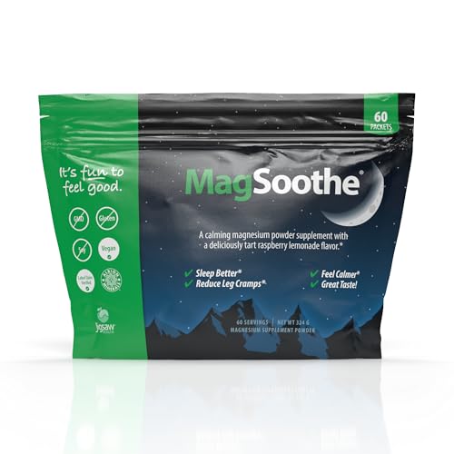 Jigsaw Health MagSoothe | Fast-Acting Calming Magnesium Glycinate Powder Supplement | Raspberry Lemonade Flavor | 60 Servings (Packets)